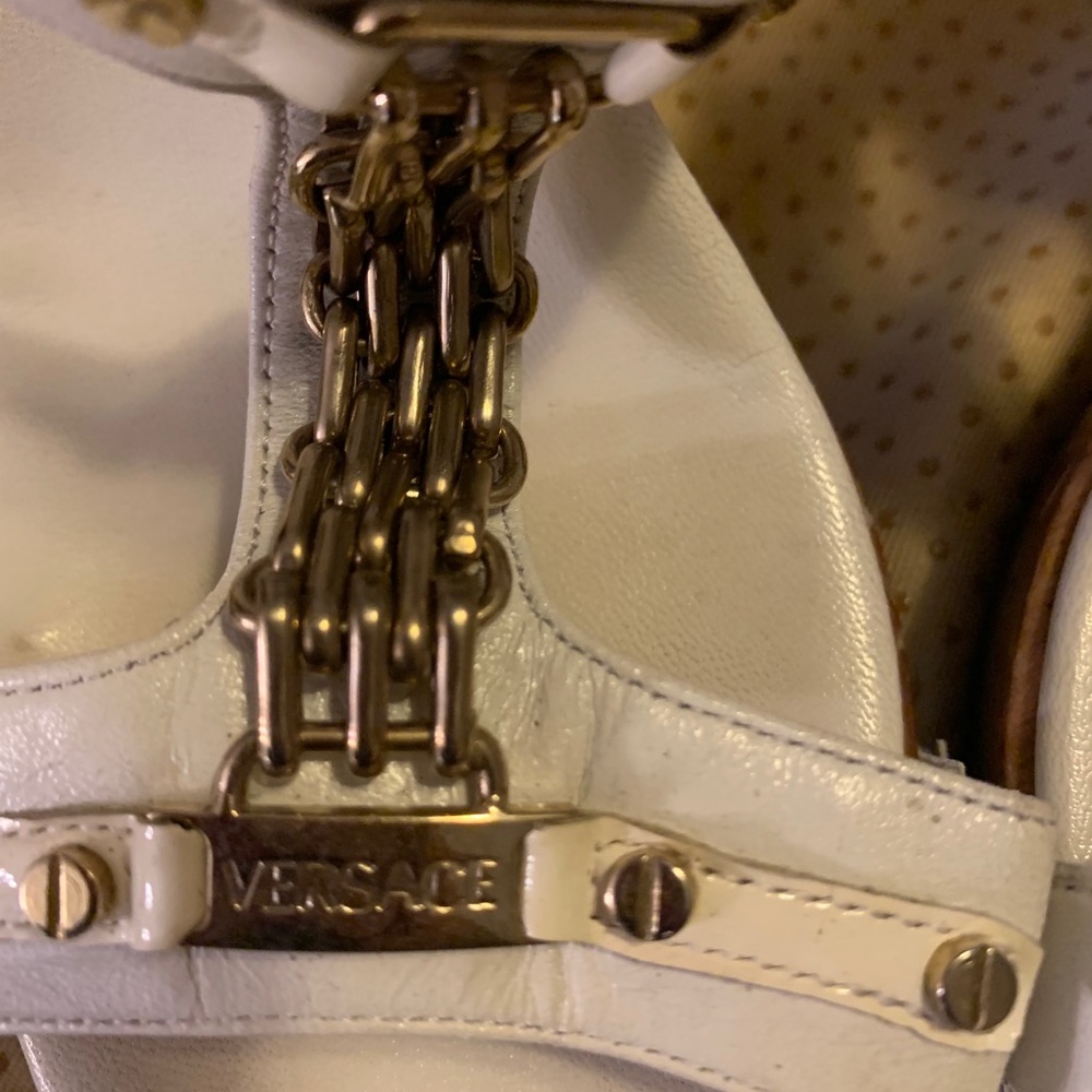 White Versace Heels 38.5 Made in Italy